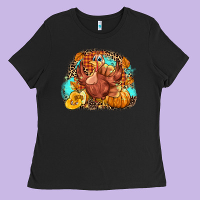 Turkey Pumpkins Ladies Tee Designed By Nancycooperartshop