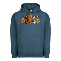 Pigment Midnight Navy leopard christmas trees Urban Hoodie - AdoDesignShop
