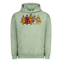 Pigment Oil Green leopard christmas trees Urban Hoodie - AdoDesignShop