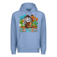 Colony Blue Hop Into Easter Bunny Western Premium Hoodie - CowhideDigitalArt