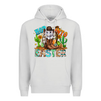 Dove Grey Hop Into Easter Bunny Western Premium Hoodie - CowhideDigitalArt