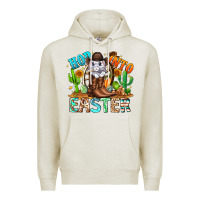 Oatmeal Heather Hop Into Easter Bunny Western Premium Hoodie - CowhideDigitalArt