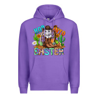 Purple Hop Into Easter Bunny Western Premium Hoodie - CowhideDigitalArt