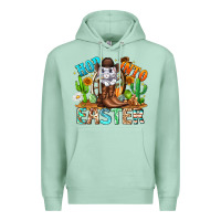 Seafoam Hop Into Easter Bunny Western Premium Hoodie - CowhideDigitalArt
