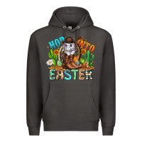 Smoke Hop Into Easter Bunny Western Premium Hoodie - CowhideDigitalArt