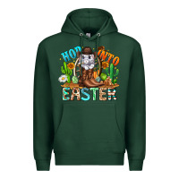 Sports Green Hop Into Easter Bunny Western Premium Hoodie - CowhideDigitalArt