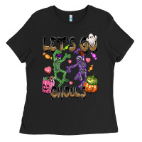 Black Let's go ghouls Ladies Tee - NancyCooperArtShop
