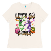 Bone Let's go ghouls Ladies Tee - NancyCooperArtShop