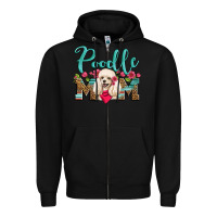 Black poodle mom Zipper Hoodie - Artiststas