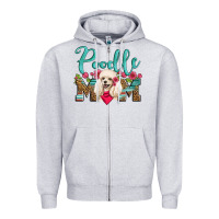 Heather Grey poodle mom Zipper Hoodie - Artiststas