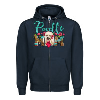 Navy poodle mom Zipper Hoodie - Artiststas