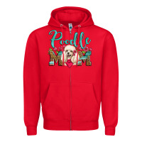 Red poodle mom Zipper Hoodie - Artiststas