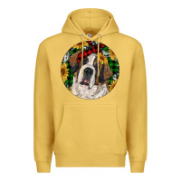 Antique Gold Christmas St. Bernard Premium Hoodie - RanaPortraitStore