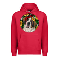 Cardinal Christmas St. Bernard Premium Hoodie - RanaPortraitStore