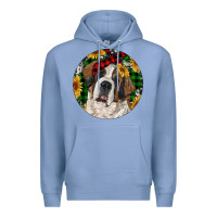 Colony Blue Christmas St. Bernard Premium Hoodie - RanaPortraitStore