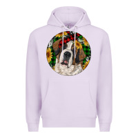 Lilac Christmas St. Bernard Premium Hoodie - RanaPortraitStore