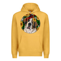 Mustard Christmas St. Bernard Premium Hoodie - RanaPortraitStore