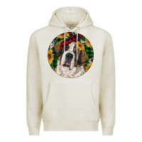 Oatmeal Heather Christmas St. Bernard Premium Hoodie - RanaPortraitStore