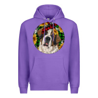 Purple Christmas St. Bernard Premium Hoodie - RanaPortraitStore
