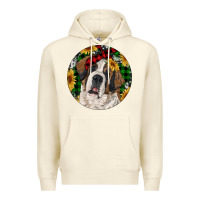 Sandshell Christmas St. Bernard Premium Hoodie - RanaPortraitStore
