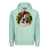 Seafoam Christmas St. Bernard Premium Hoodie - RanaPortraitStore
