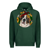 Sports Green Christmas St. Bernard Premium Hoodie - RanaPortraitStore