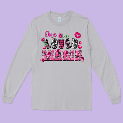 One Loved Mama Valentine's Day Long Sleeve Tee Designed By Fadigitalartstudio
