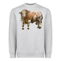 Heather Grey simmental bull Heavyweight Sweatshirt - LillyAllenDesigns