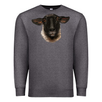 Charcoal Heather suffolk ewe head Premium Sweatshirt - BarkalooDesign