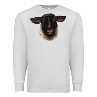 Dove Grey suffolk ewe head Premium Sweatshirt - BarkalooDesign