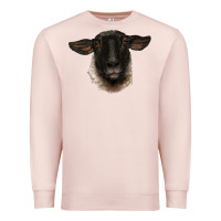 Pale Pink suffolk ewe head Premium Sweatshirt - BarkalooDesign