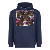 Navy dachshund Heavyweight Hoodie - BarkalooDesign