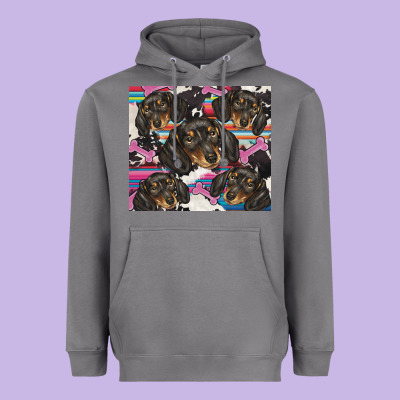 Dachshund Heavyweight Hoodie Designed By Barkaloodesign