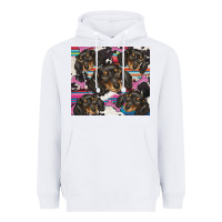 White dachshund Heavyweight Hoodie - BarkalooDesign