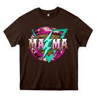 Chocolate Brown mama life and thunderbolt Heavy Core Tee - JahusDesignShop