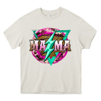 Cream mama life and thunderbolt Heavy Core Tee - JahusDesignShop