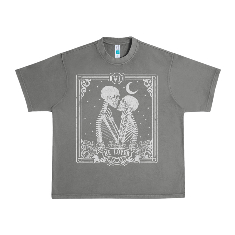 The Lovers Tarot Card Skeleton Valentines Halloween Occult Urban Heavy Tee by longCreatives | Teevron