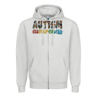 Dove Grey autism awareness Zipper Hoodie - Artiststas