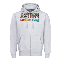 Heather Grey autism awareness Zipper Hoodie - Artiststas