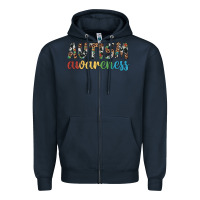 Navy autism awareness Zipper Hoodie - Artiststas