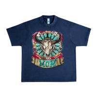 Navy Mom Bull Skull Mother's Day Urban Heavy Tee - CowGirlArtShop