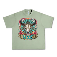 Oil Green Mom Bull Skull Mother's Day Urban Heavy Tee - CowGirlArtShop