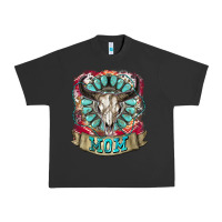 Pigment Black Mom Bull Skull Mother's Day Urban Heavy Tee - CowGirlArtShop