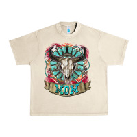 Sandshell Mom Bull Skull Mother's Day Urban Heavy Tee - CowGirlArtShop