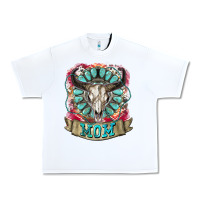 White Mom Bull Skull Mother's Day Urban Heavy Tee - CowGirlArtShop