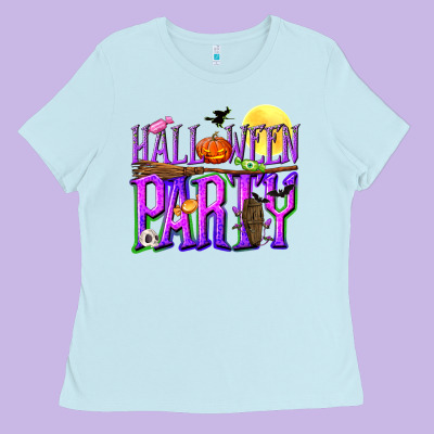 Halloween Party Ladies Tee Designed By Nancycooperartshop