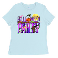 Baby Blue Halloween party Ladies Tee - NancyCooperArtShop
