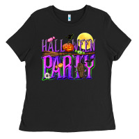 Black Halloween party Ladies Tee - NancyCooperArtShop