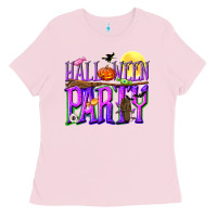 Bubblegum Pink Halloween party Ladies Tee - NancyCooperArtShop