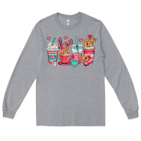 Heather Grey valentines day coffee cups (1) Long Sleeve Tee - OliviaCreatesArt